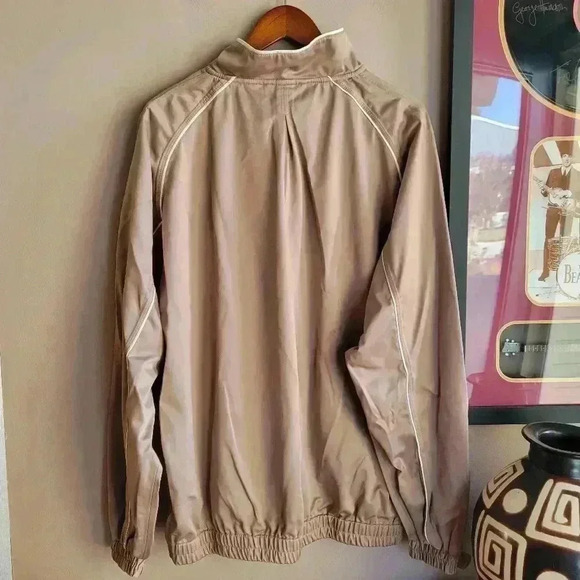 Excellent Glen Echo Golf Men's Jacket Dark Beige Color Size XL 1/4 Zip - Picture 2 of 16